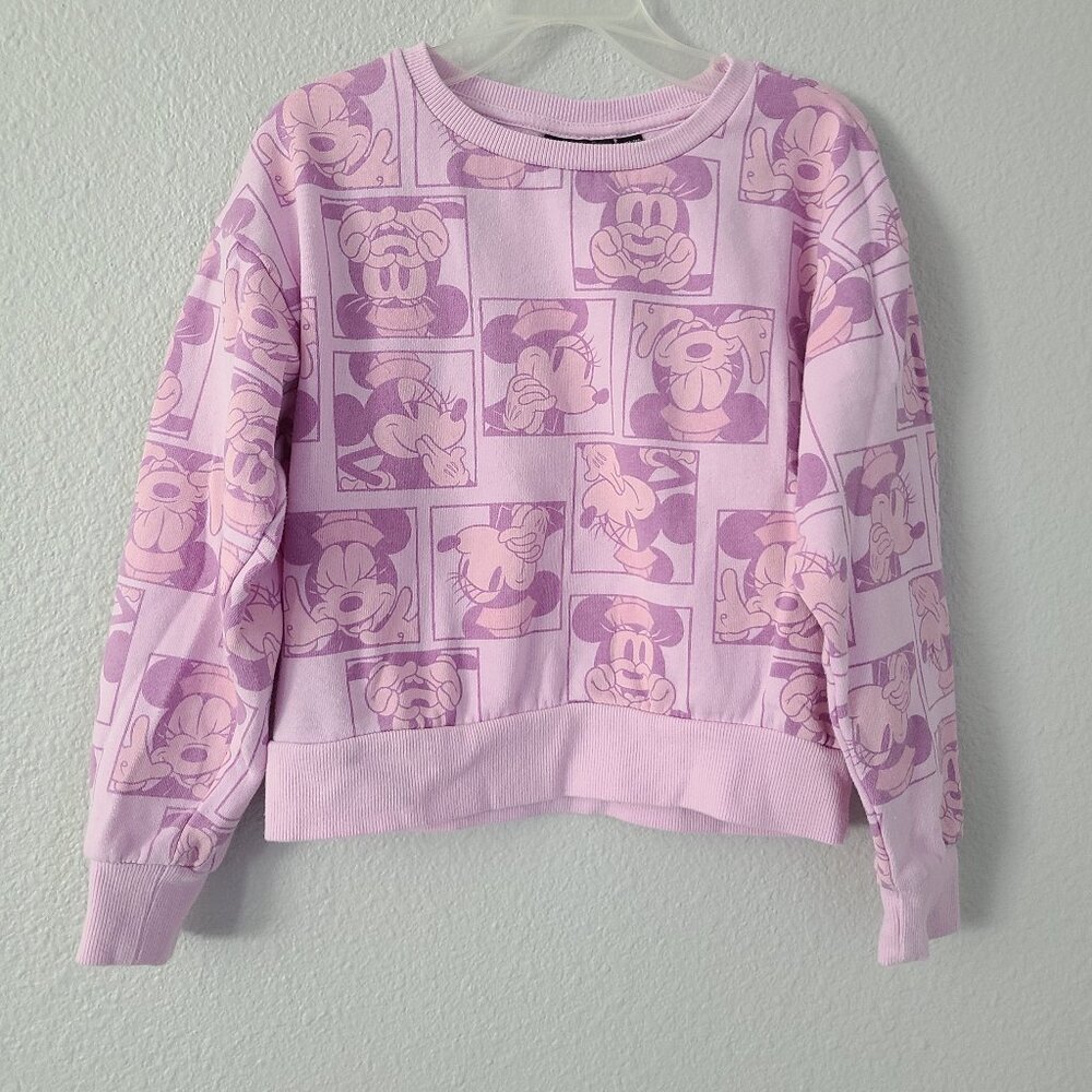 Disney Minnie Mouse pink allover print Sweatshirt size girls 6/6x small - Picture 1 of 9